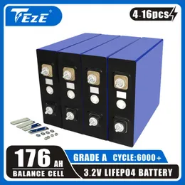 4-16pcs 176ah 3.2v LifePo4 بطارية قابلة للشحن 170ah 6000 دورات لخلايا 12V 24V حزم RV Van EV Boat Yacht Golf Cart No Vat