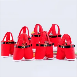 Decorações de Natal Sacos de Presente Estilo Papai Noel Doces Presentes Cesta Tote Para Festa Decoração de Casa Drop Delivery Jardim Suprimentos Festivos Dhn1X