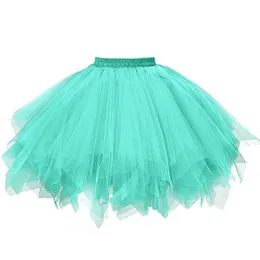 Юбки женский винтажный тюль 2023 с коротким рукавом для сочетания юбки для взрослых цветочных балетных вечеринок.