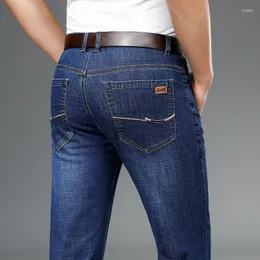Men's Jeans Summer Luxury Men's Trousers Men Fit Straight Leg Elasticity Stretch Fashion Long Pants Denim Hose Big Size 29-40