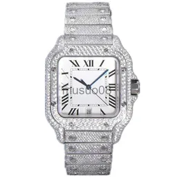 Inne zegarki luksusowe zegarki męskie zegarki dla mężczyzn mrożone zegarek moissanite zegarek mechaniczny automatyczny projektant zegarków wysokiej jakości J230606