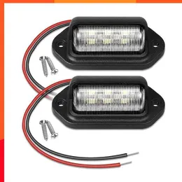 Ny 12V 6 LED -billicens nummerskyltljus för SUV Auto RV Truck Trailer Tail Light Light Plate Lights Lampbiltillbehör