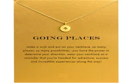 Novos colares de gargantilha de bússola de estrela do norte ouro prata com pingente de cartão colar para moda feminina joias indo a lugares3228605