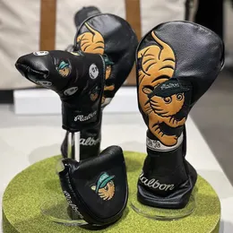 Andra golfprodukter 2023 Tiger Head Covers Putter Headcover Set Iron Driver Cover 230606