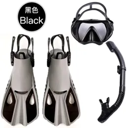 Luvas de barbatanas Máscara de mergulho com snorkel seco Equipamento de três peças para natação Adequado para homens e mulheres adultos 230605