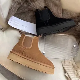 Neumel Platform Zip Boot Classic Chelsea Boot Snow Boots Ultra Mini Feakworld Kadın Avustralya Avustralyalı Tazz Tasman Kış Sıcak Kürk Pot Yapı Boyut 35-42