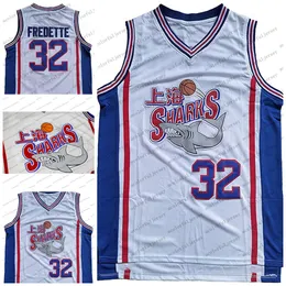 Jimmer Fredette #32 Shanghai Sharks Mens Basketball Jersey White S-2XL All Smined Sports Shirt Partiage Drop Shipping