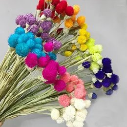 Decorative Flowers 12pcs Natural Dried Flower Bouquet Wedding Beautiful Home Decor Party Gomphrena Globosa Artificial Strawberries Grass