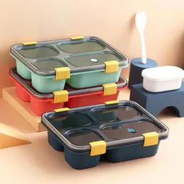 Dinnerware Sets Useful Bento Box Durable High-temperature Resistance Compact Japanese Style 4 Grids Microwavable