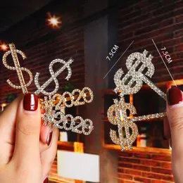 bangs hair clip, metal one line clip, rhinestone hair clip, letters in English, versatile diamond clip, smiling face clip