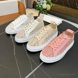 Lauren Lace Sneakers Designer أحذية غير رسمية نساء قماش قماشية أحذية منخفضة أعلى أحذية رياضية مطبوعة المشي مسطح Sneake منصة الحذاء الحذاء 36-41