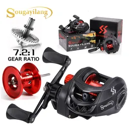 Częsteczki Baitcasting Sougayilang Baitcasting Rowołowe 7.2 1 Współczynnik przekładni Super Smooth Power Max Drag 8kg Tolling Reel do połowów słodkowodnych Pesca 230606