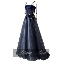 Ashely Alsa Echte Fotos Marineblau Abendkleid Lange 2023 Elegante Frauen Formale Abend-anlass-kleider Mädchen Homecoming Tragen AA148