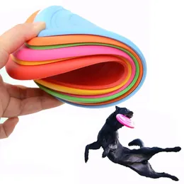 Drôle Silicone soucoupe volante chien chat jouet chien jeu doux animaux volants disques résistant à mâcher chiot formation interactive chien fournitures