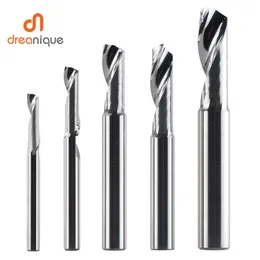 Libera dreanique 1 peça 3.175 4 6 8mm cnc única flauta sólida fresa de liga de carboneto de tungstênio, fresa para alumínio