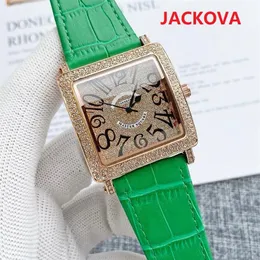 Unisex Men Women Square Designer Watch 40mm Sapphire Diamonds Leather Lady Watches Male Female Wristwatches266Y
