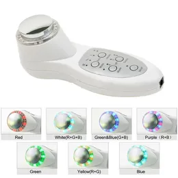Massager ny bärbar 7 LED -foton ultraljud ultraljud ansiktshudvård renare anti åldrande rynka remover skönhet massager