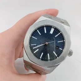 Platerad guldklocka för män Luxury Oak Wristwatch 2813 Movement Clean Factory Montres Mouvement Fashion Blue White Waterproof Watch Royal 15500 15400st XB01