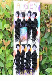 Human mix synthetic braiding hair for marley blended jerry weave hair MIX bulks weft blended 8pcs brazilian hair bundles with clos1172511