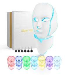 7 Color LED light Therapy face Beauty Machine LED Facial Neck Mask With Microcurrent For Skin Whitening Device DHL Whale2615648