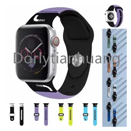 Уникальные часы интеллектуальные ремни для Apple Watch Band 49 мм 38 мм 44 мм 45 -мм серии IWATCH 8 9 4 5 6 7 Дизайнерские ремешки из тиснения силиконового браслета