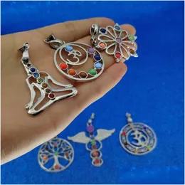 Other 7 Yoga Chakra Pendant Ealing Stones Pendants For Women Necklace Fashion Jewelry Will And Sandy Gift Drop Delivery Findings Comp Dh6Zc