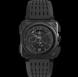 Andra klockor armbandsur BR Model Sport Rubber Watchband Quartz Bell Luxury Multifunction Watch Business Rostfritt Steel Man Ross Wristwatch J230606