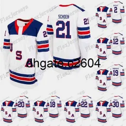 CC2604 THR 21 Ben Schoen USA Team 2019 Hlinka Gretzky Cup Mackie Samoskevich Artem Shlaine Jack Williams 30 Colin Purcell 12 Alex Gaffney Jersey