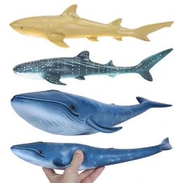 Action Toy Figures Big Size Soft Rubber Sea Life Simulation Figure Animal Model Toys for Children Kids Whale Collection Educational 230605