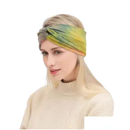 Headbands Outdoor Elasticity Sports Headband Cross Hairbands Wide Side Hair Band Yoga Headdress Bohemian Beach Headwear Headscarf Fo Dhi2E