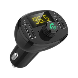 Wireless Car MP3 Player with 2 usb port QC3.0 quick car charger blue tooth car kit handfree calling FM Transmitter