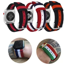 Para Apple watch Band 41mm 45mm 49mm 40 44mm Stripe nylon strap para iWatch series Ultra 8 7 6 5 4 3 2 1 42mm 38mm fivela Sports Watch bands Accessories