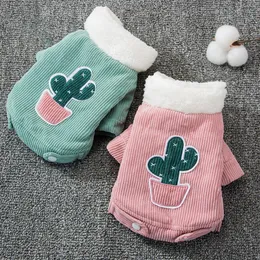 Cute Cactus Pet Clothes Dog Coat Jacket for Dogs Costume Winter Warm Dog Clothes Corduroy Dogs Pets Clothing for Dogs Chihuahua LJ277A