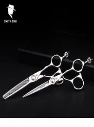 Smith Chu Crown High Quality XL156 6 Inch 440C Stainless Professional Salon Barbers Thinning Scissors Hairdress Scissors Sets9694838