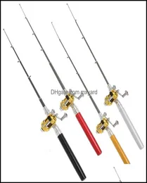 Spinning Rods Sports Outdoors Mini Portable Pocket Fish Pen Aluminum Alloy Fishing Rod Pole Reel Pesca Whole Drop Delivery8374934
