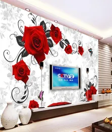 Custom any size Red Rose TV Wall Decorative Painting mural 3d wallpaper 3d wall papers for tv backdrop4782117