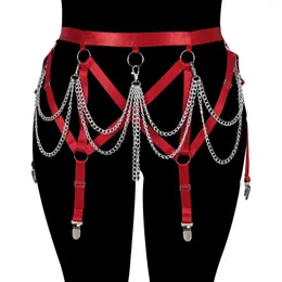 Garters Women Bondage Chain Body Cage Wedding Harness Belt Goth Rave Plus Size Leg Garter High Waist Stocking Accessories