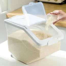 Garrafas de armazenamento Coleção de cozinha Balde de arroz de plástico À prova de insetos Cilindro à prova de umidade Alimentos Selado Grãos Caixa para uso doméstico