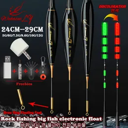 Acessórios de pesca Big Carp GravitySensor Rock Float Luminous Electrons Turn Red FloatUSBchargingSuit High Sensitivity 230606