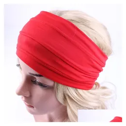 Stirnbänder Einfarbig Falten Kopf Band Breite Yoga Sport Stirnband Haarband Wrap Mode Schmuck Geschenk Für Frauen Drop Schiff 120059 Deliv Dh013