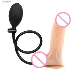 EXVOID Realistic Penis Anal Plug Pump G Spot Massager Sexy Products Flesh Big Butt Plug Huge Inflatable Dildo Sex Toys For Women L230518