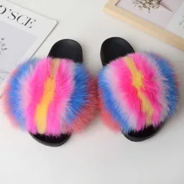 Sandals Arrival Women Luxury Magical Fur Slippers Girl Fluffy Plush Warm Home Slides Ladies Comfortable Shoes Drop Shipping 230417