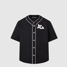 Camicia da baseball Camicie firmate da uomo Abbigliamento di marca Camicia da uomo manica corta Camicia stile hip-hop Top in cotone di alta qualità 10837