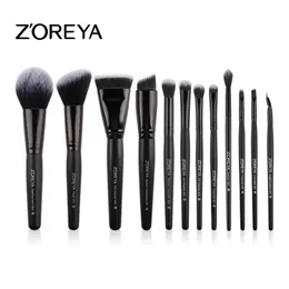 Borstar Zoreya Luxury Black Pro Makeup Borstar Set Face Cosmetic Foundation Powder Blusher Eyeshadow Make Up Brush Tool Maquillage Femme