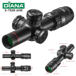 Diana 2-7x20 Тактика охота на оптическая прицела воздушная винтовка с прицелом с зеленой красной точкой.