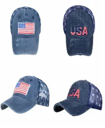 Sombreros de vaquero de EE. UU., gorras de béisbol estadounidenses de Trump, banderas de EE. UU. desgastadas, gorra de malla con estrellas, sombrero de fiesta con sombrilla CYZ32856243727