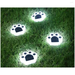 Outdoor Solar Bear Light Garden Waterproof Plug-In 4 Led Underground Lawn Landscape Animal Print