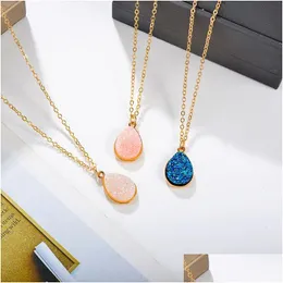 Pendant Necklaces Newest Creative Items Simple Water Drop Fashion Sweet Crystal Cluster Feminine Necklace Delivery Jewelry Pendants Dhor9