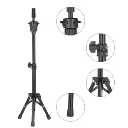 Salon Yanlış Baş Tutucu Kelepçesi Ayarlanabilir Kuaförlük Peruk Tripod Eğitim Tutucu Manken Kafa Peruk Stand Araçları