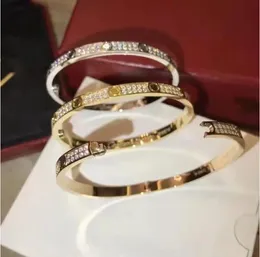 Lyxens topp fina märke ren 925 sterling silver smycken för kvinnor skruvförare armband tunt design ros guld diamant kärlek armband bröllop engagemang skruv armband heta